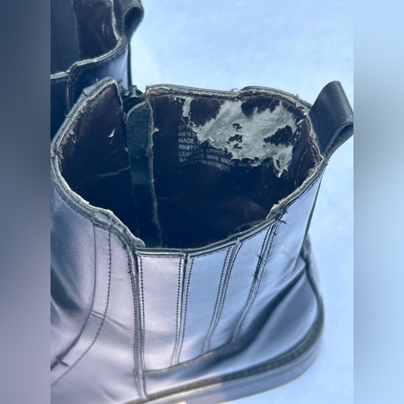 Axcess Mens Black Zip Up Leather Ankle Boots Size 9 - Picture 8 of 10